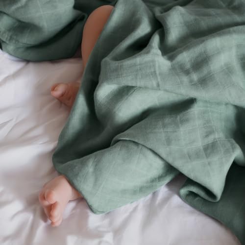 Image of MEXXI Muslin Swaddle Blankets, 2 Pack Receiving Blankets, Breathable Soft Baby Wrap for Boys and Girls, Registry & Gift, 43 x 39 inches