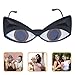 COMPUKAS 2 Pairs Black Cat Eye Sunglasses Novelty Irregular Shades Photo Props for Party Women Fashion Eye-catching Costume Accessories