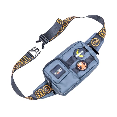 Image of Monkey Troopers Webby Waist Bag, Crossbody, Chest Bag for Men Women Girls Boys, Lightweight, Durable, Travel, Hikking, Casual, Dailyuse, Water Resistant (Grey)