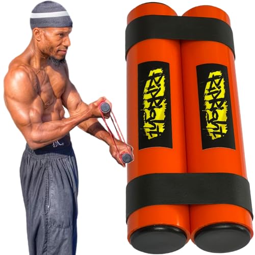 RipRight RipStick, Workout Equipment for Joint Rehab, Shoulder and Resistance Training, Muscle Building and Core Workout Equipment with 6 Adjustable Resistance Bands (Orange/Black)