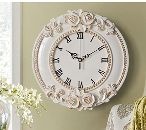 Gyps Orologio retro con shabby chic alla moda con stile moderno Orologio da Parete Quarzo silenzioso Muto Grande a Muro Orologio Orologio da muro Silenzioso orologio da cucina In