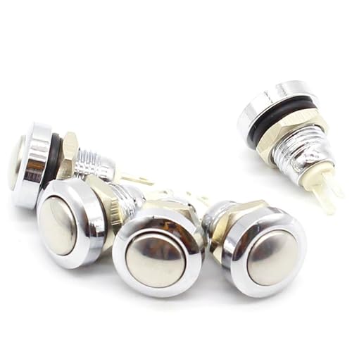 Bouton-poussoir momentané métal 8mm pour sonnette de maison et modélisme ferroviaire