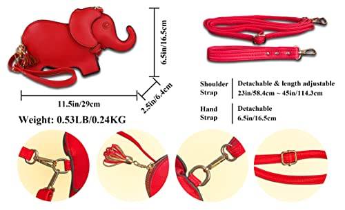 Cute PU Leather Shoulder Bag Fashion Elephant Purse Novelty Animal Shaped Purse Elephant Gifts for Women2