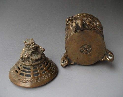 Räucherstäbchen-Set, chinesische Bronze, Drache