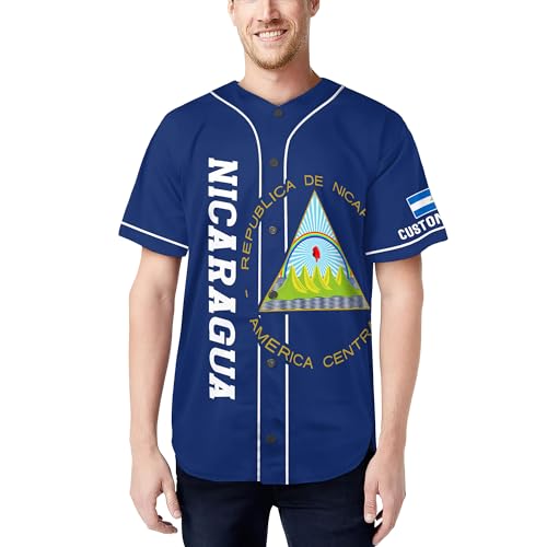 Nicaragua Jersey Men, Nicaragua Baseball Jersey, Personalized Baseball Jersey miniatura 2