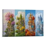 Photo Gallery riavbaodg four seasons castle stampe su tela di da parete fantasy city decorazioni pittura stampa poster di arte per soggiorno camera da letto corridoio bar 16x24inch(40x60cm) Photo Gallery riavbaodg four seasons castle stampe su tela di da parete fantasy city decorazioni pittura stampa poster di arte per soggiorno camera da letto corridoio bar 16x24inch(40x60cm)