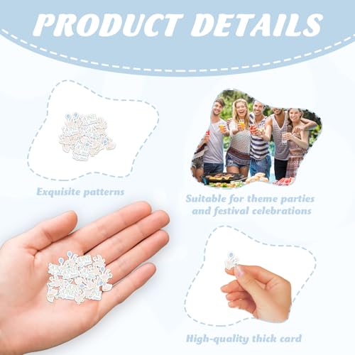 Image of 200Pcs Goose Confetti One Silly Goose 1st Birthday Table Scatters Blue Green Balloon Bow Gift Box Farm Animal Table Decorations for Boys First Birthday Party Supplies