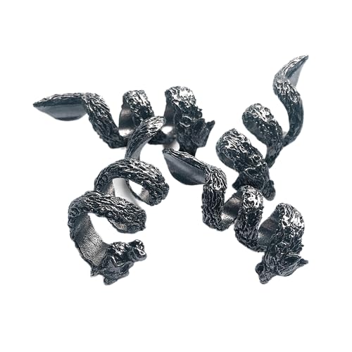 Norse Tradesman Wolf Beard Bead Coils (8-Pack) - Viking Hair Jewelry for Beards, Hair and Dreadlocks