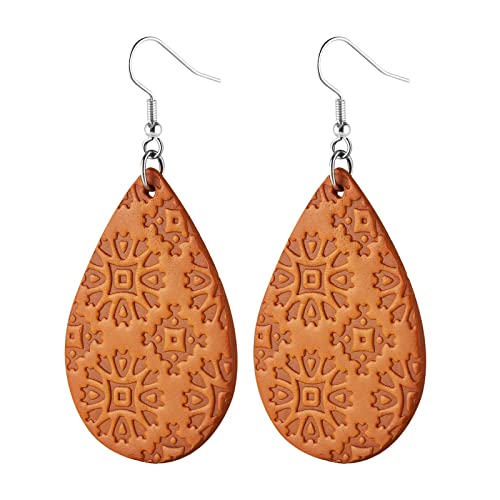 Women's leather leaf earrings fashion pendant spring, summer and autumn ladies earrings