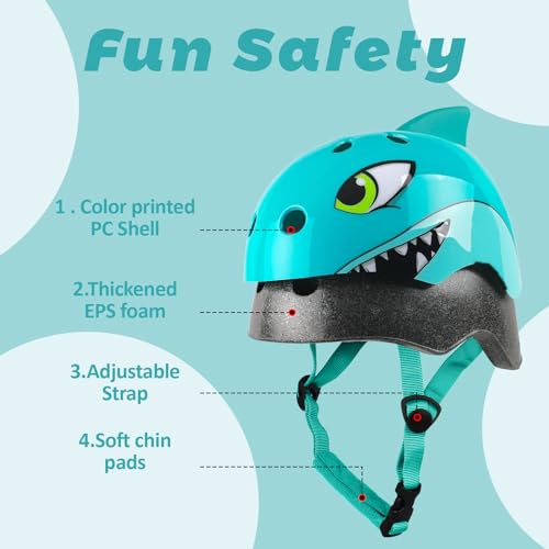 Image of Toddler Kids Bike Helmet, Adjustable and Multi-Sport, 3 Sizes for Ages 1-2-3-5-8-14 Years Child Infant Boys Girls