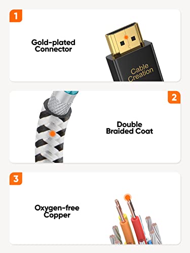 Cablecreation Ultra Thin 3Ft 4K Hdmi Cable Male To Male, High-Speed Slim Low Profile Cable For 3D, 4K@60Hz, Arc - Nylon Braided (Black) #TOP4