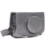 MegaGear Ever Ready Protective Leather Camera Case, Bag for Canon Sx720 HS, Canon PowerShot SX710 (Grey) (MG678)