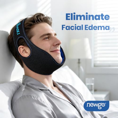 Image of NEWGO Wisdom Teeth Ice Pack Head Wrap, 1 Hour Long Lasting Cold Therapy | Ear Hole Design, Face Ice Pack for TMJ, Oral Surgery, Tooth Extraction, Cheek Pain, Teeth Removal