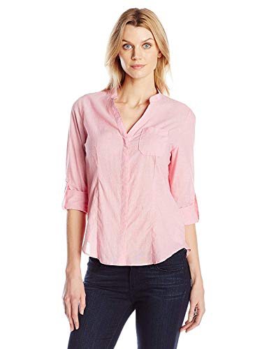 Dockers Women's Convertible Roll Tab Sleeve One Pocket Cargo Shirt
