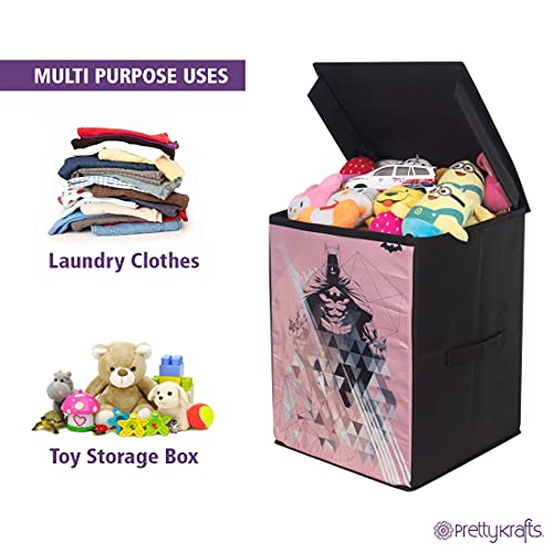 Image of Batman Toys Organizer Storage Box with Top Lid for Baby Boy's and Baby Girl's,(Pack of 1) Black