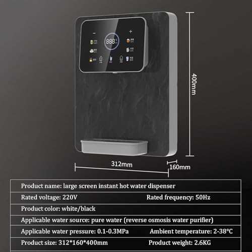 Distributeur d'eau chaude instantané à température réglable pour la cuisine