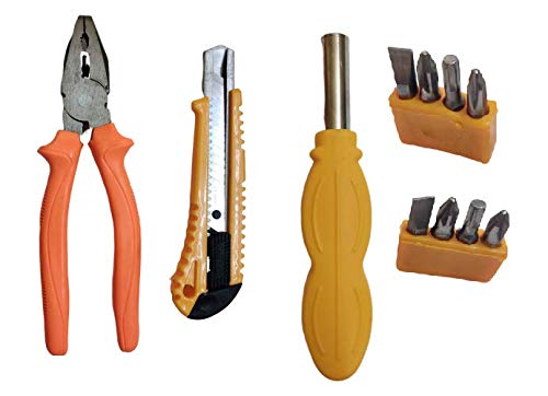 Okayji Electronic Multipurpose Cutter, Plier, Screwdriver Set Repairing Hardware Tool Kit,