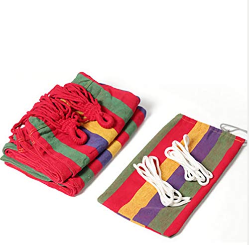 Single/Double Person Rainbow Cotton Fabric Canvas Travel Hammocks 500Lbs Ultralight Camping Hammock Portable Beach Swing Bed With Carrying Bag For Outdoors And Indoors #TOP6
