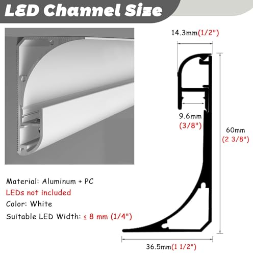 Tiras de iluminación LED de 5m con canal de aluminio para molduras de corona 7