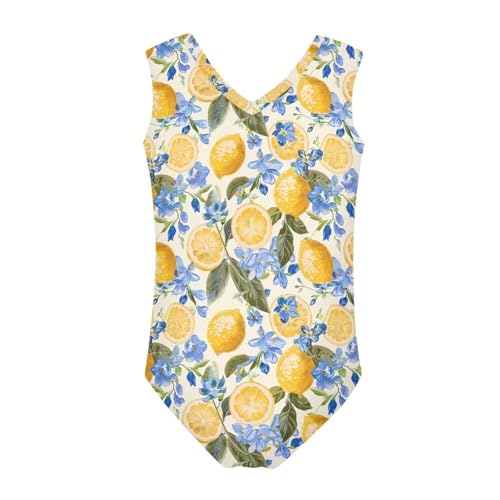 Image of Girls Cartoon Pattern One-Piece Swimsuits Sport Racer Swimwear Beach Bathing Suit, Size 5-14