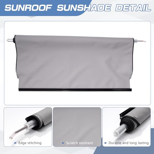 Image of Sunshade Cover Sunroof Compatible with Jeep Grand Cherokee 2011-2017 & Chrysler 300C 2012-2016,Replace # 1SX57DX9AB (Gray)