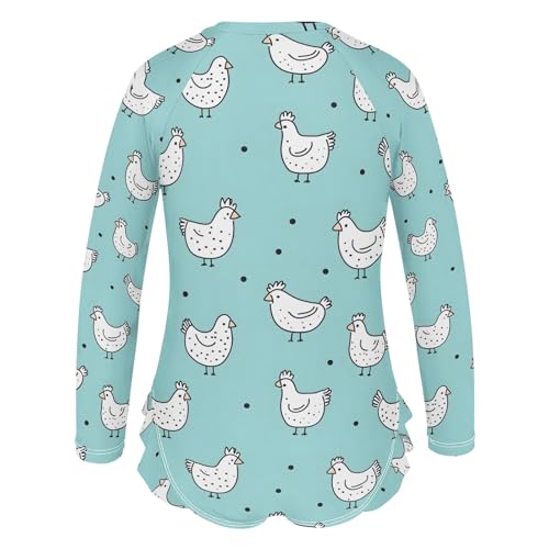 CHIFIGNO Quick Dry Girls Swimsuits One Piece Rashguard UPF 50+ Bathing Suit Kids Ruffles Swimwear3