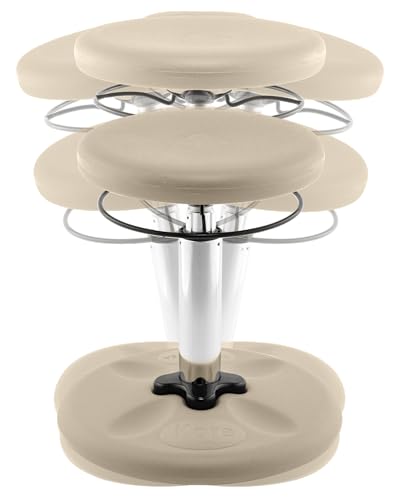 Image of Kore Adjustable Wobble Stools, Flexible Seating for Ages 6-12, 14-24in Tall (Sand Dollar, 14in-19in)
