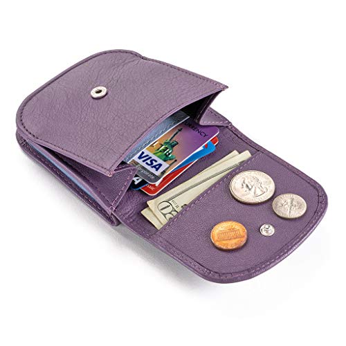 Taxi Wallet® TW03-PURRLE - Soft Leather - Compact, Front Pocket Folding Wallet - For Cards, Coins, Bills, ID (Men & Women) - Image 4