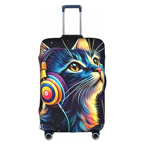 Travel Luggage Cover Cute Christmas Cat Fashion Washable Baggage Suitcase Protector Fit For Luggage X-Large