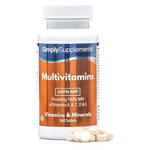 Multivitamins ABCD & E 100% RDA | 360 Tablets | Vegetarian Friendly | for General Health and Well Being | Manufactured in The UK Cover