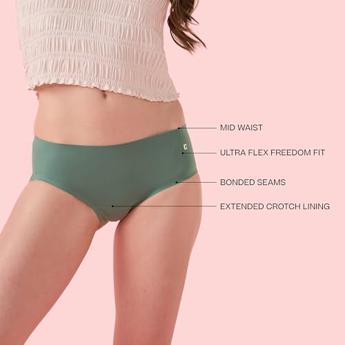 Image of Enamor Innovations Invisi, Fit Flex, No Visible Panty Lines, All Day Comfort, Mid Waist Brief Panty for Women - Antimicrobial with Stain Release, Bonded Free Cut, Regular Coverage - IP02