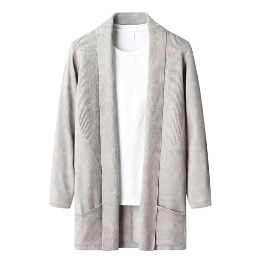 Veste Homme en Velours Chaud : Blouson Cardigan Slim en Couleur Unie pour l'Automne-Hiver