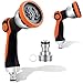 Produktbild KESSER® Gartenbrause Garten-Handbrause Premium 10 Funktionen | Garten-Spritzpistole für alle gängigen Gartenschlauch-Systeme | Spritzdüse | mit Feststellfunktion | Drücke bis 10 bar | Orange