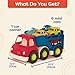 B. toys – Car Carrier Truck – 6 Mini Cars – Trucks for Toddlers, Kids – 12+ Months – Happy Cruisers – Car Carrier