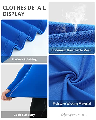 Runhit Long Sleeve Compression Shirts For Men (3 Pack) Athletic Workout Fishing T-Shirts Upf 50+ Quick Dry Active Sports Casual Base Layer Golf Tee Shirt (Xl,Black,Blue,Gray) #TOP3