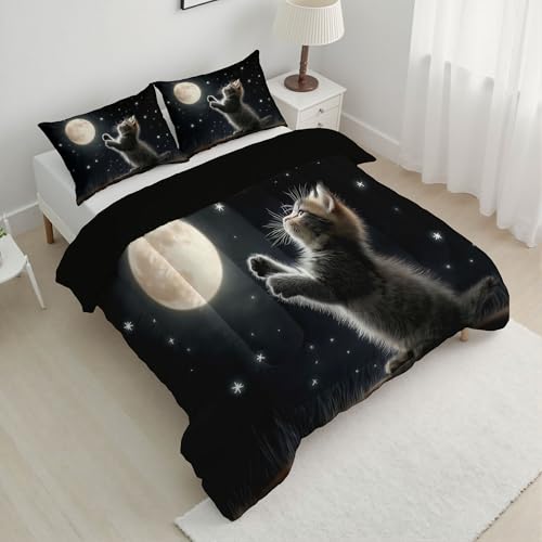 Couette d'été 200x200cm imprimé chat mignon édredon microfibre - 4