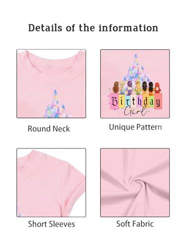 Birthday Girl Shirt Magical Shirts for Girls Prinecess Tshirt for Toddlers Kids Cute Graphic Tee Tops 4-12 Years — view 5