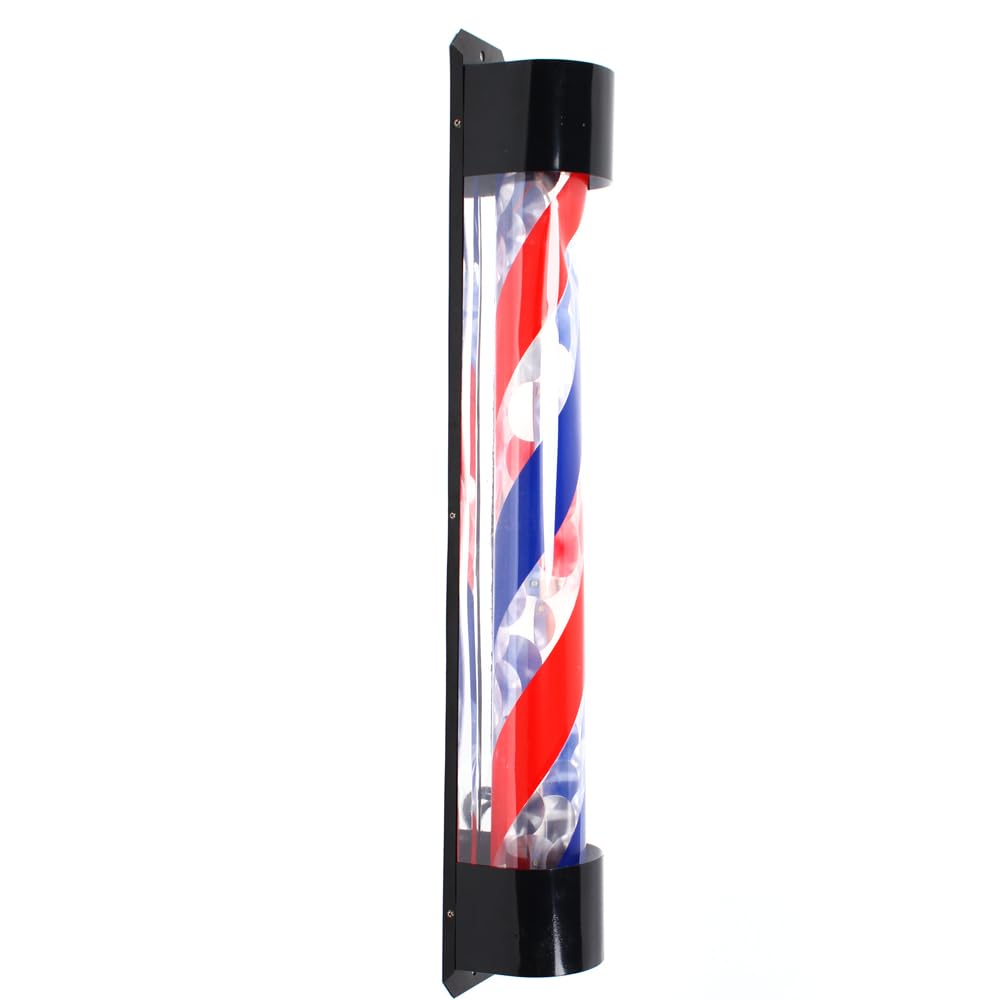 QRANSEUYXY Wall Mount Barber Pole Light 90cm Rotating Salon Sign Lamp