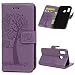 Produktbild Archi A40 Hülle Eule Case für Samsung Galaxy A40 HandyHülle Leder Flipcase Schutzhülle Brieftasche Flipcover Tasche Ständer Magnetverschluss Kartenfach Handytasche (A40, Hellviolett)