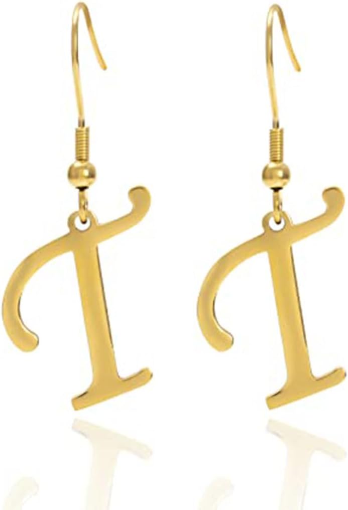 Stainless Steel Letter Dangling Earrings for Women, Personalized Initial Alphabet Earrings 26 Letters Earrings image 5