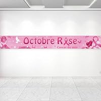 270 * 35cm Long Cancer Du Sein D'Octobre Rose Bannière,Sensibilisation Cancer Du Sein D'Octobre Rose Bannière