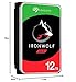 Seagate IronWolf 12TB, NAS interne Festplatte, 3.5 Zoll, 7200 U/Min, CMR, 256 MB Cache, SATA 6GB/s, silber, FFP, inkl. 3 Jahre Rescue Service, Modell: ST12000VN0008