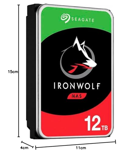 Image of Seagate IronWolf 12 TB NAS Internal Hard Drive HDD - 3.5 Inch SATA 6 Gb /s 7,200 RPM 256 MB Cache for RAID Network Attached Storage (ST12000VN0008)