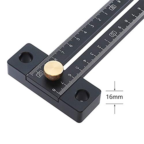 Règle de scribe de ligne métrique en alliage d'aluminium 180 / 280Mm Règle de mesure pour le travail du bois, marquage en T - 180Mm