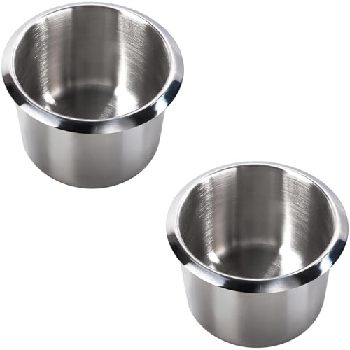 Greluma 2 Pcs Portavasos para Mesa de Juego-Portavasos de Acero Inoxidable de tamaño Jumbo,Ideal para mesas de póquer,mesas de Casino,mesas de Juego,Barcos,Bancos,escritorios,autocaravanas, vehículos
