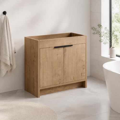 35 Inch Freestanding Bathroom Vanity Cabinet Base With Soft Close Doors