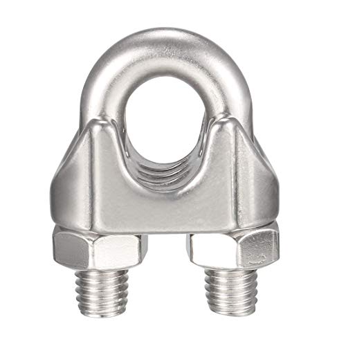 uxcell 4pcs Stainless Steel Cable Clip Saddle Clamp for 1/2-inch Wire Ropes