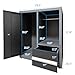 Steel Garage Tool Cabinet System, for Workshop Basement Utility Room, Black and Grey, No Wall Mounting Needed