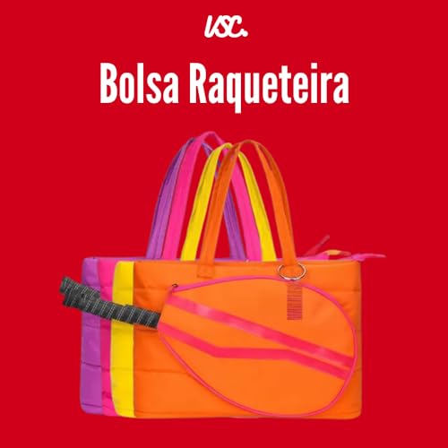 Raqueteira Beach Tennis Reforçada Bolsa Sacola Para Raquete (Laranja)