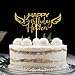Happy Birthday in Heaven with Angel Wings Cake Topper for Birthday, Anniversary, Funeral Party Supplies, Heavenly Celebrations Cake Decorations Gold Glitter